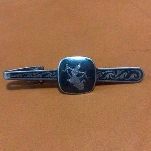 Vtg Siam Sterling Silver Tie Clip